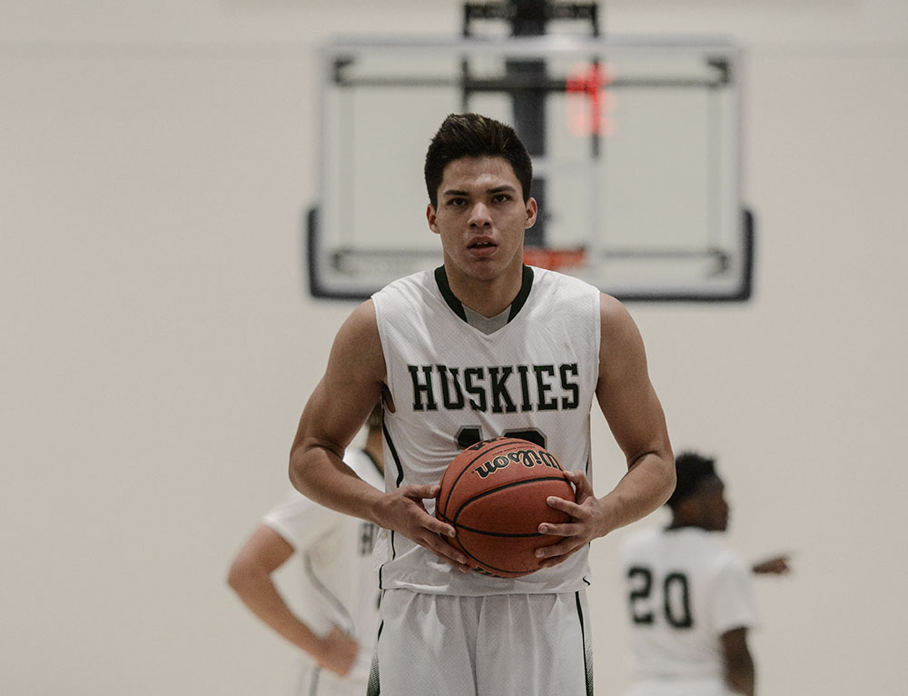 The East Los Angeles College men's basketball team wins its home opener 91-76 against LA Pierce College on Nov. 26. (Photo by Tadzio Garcia)