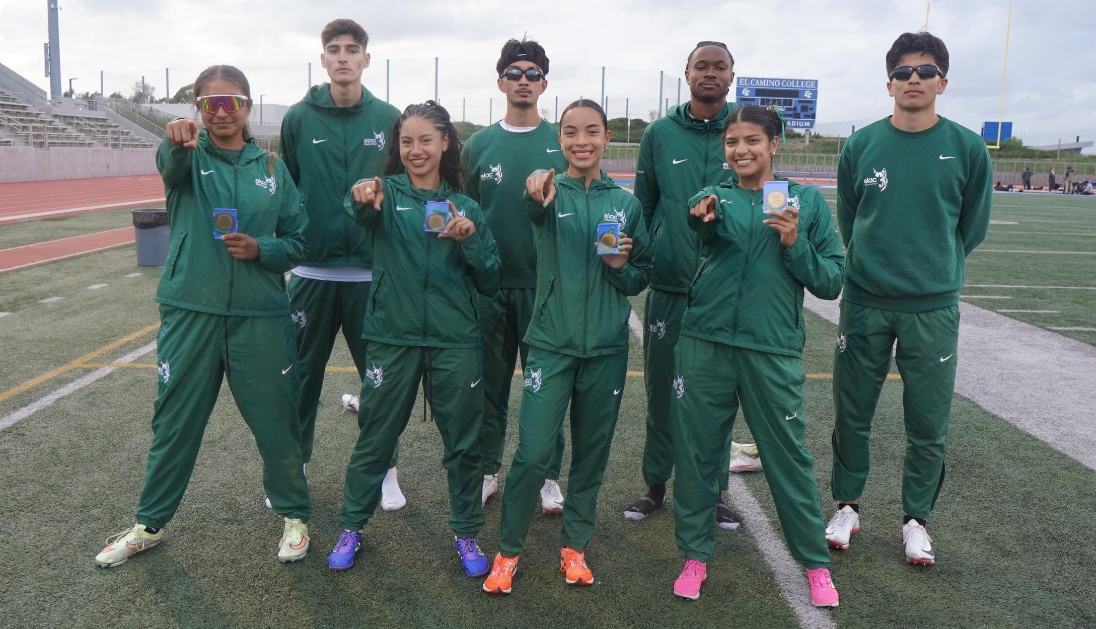 ELAC Track & Field members that earned medals at Saturday's South Coast Conference Championships.